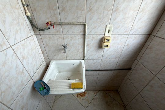 Cozinha e Área de Serviço de apartamento à venda com 2 quartos, 43m² em Cooperativa, São Bernardo do Campo