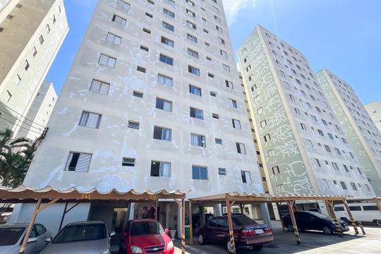 Fachada + plaquinha de apartamento à venda com 2 quartos, 79m² em Vila Helena, São Bernardo do Campo