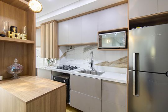Cozinha de apartamento à venda com 2 quartos, 64m² em Ponte Grande, Guarulhos