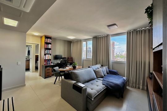 Sala de apartamento à venda com 1 quarto, 48m² em Vila Sao Francisco (zona Sul), São Paulo