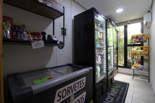 Área Comum - Mini Market de apartamento para alugar com 1 quarto, 40m² em Indianópolis, São Paulo