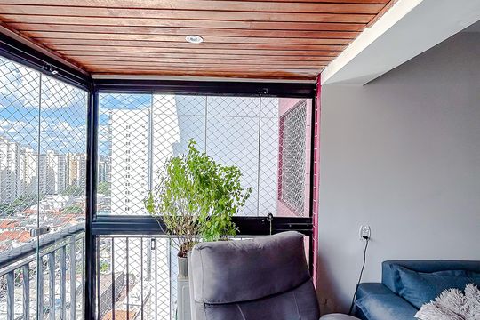 Varanda de apartamento à venda com 2 quartos, 93m² em Vila Gomes Cardim, São Paulo