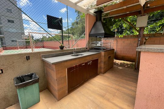 Área comum - Churrasqueira de apartamento para alugar com 1 quarto, 45m² em Bairro Nakamura Park, Cotia