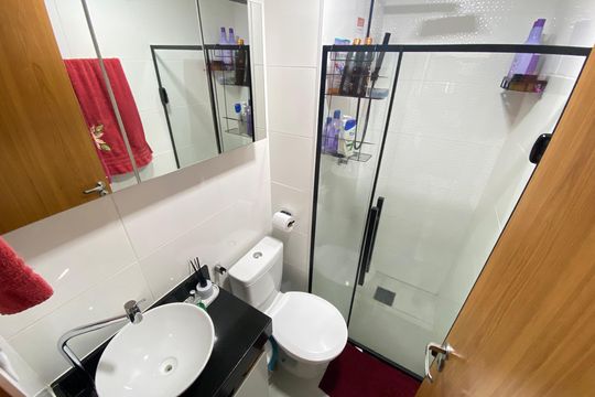 Banheiro de apartamento à venda com 2 quartos, 40m² em Del Castilho, Rio de Janeiro