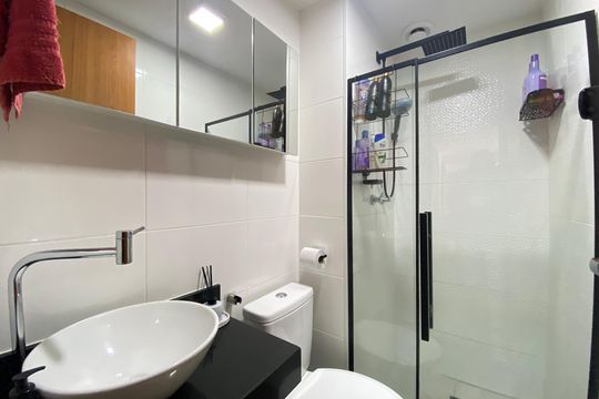 Banheiro de apartamento à venda com 2 quartos, 40m² em Del Castilho, Rio de Janeiro