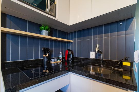 Cozinha de kitnet/studio à venda com 1 quarto, 18m² em Perdizes, São Paulo