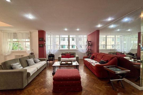 Sala de apartamento para alugar com 3 quartos, 150m² em Copacabana, Rio de Janeiro