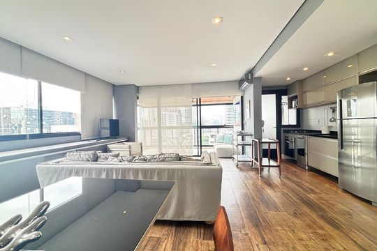 Sala de apartamento para alugar com 1 quarto, 89m² em Vila Olímpia, São Paulo