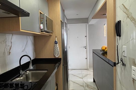 Cozinha de apartamento à venda com 3 quartos, 67m² em Vila Metalúrgica, Santo André