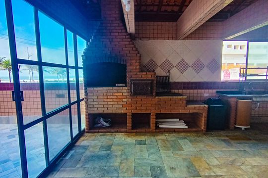 Área comum - Churrasqueira de apartamento para alugar com 1 quarto, 114m² em Vila Caiçara, Praia Grande