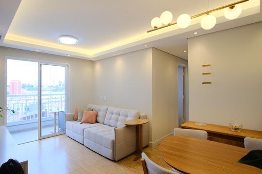Sala de apartamento para alugar com 3 quartos, 75m² em Chácara Santo Antônio (zona Leste), São Paulo