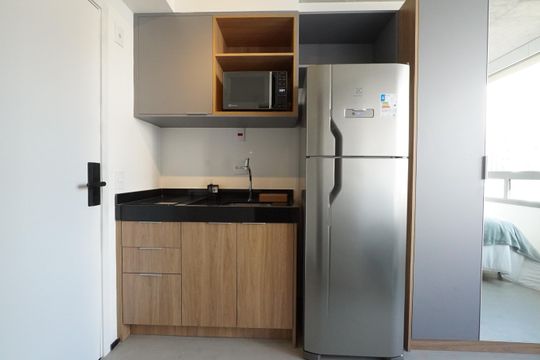 Cozinha de kitnet/studio para alugar com 1 quarto, 29m² em Vila Mariana, São Paulo