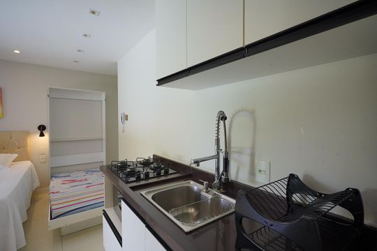 Cozinha de kitnet/studio para alugar com 1 quarto, 52m² em Santo Antonio de Lisboa, Florianópolis
