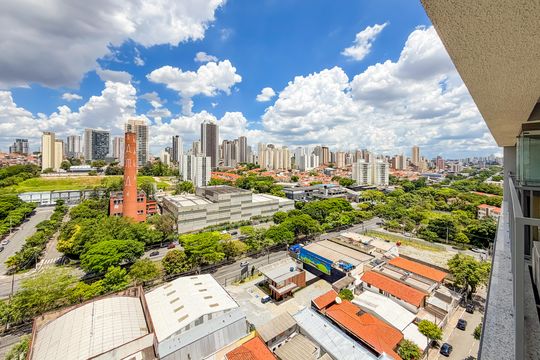 Vista da Varanda de kitnet/studio à venda com 1 quarto, 28m² em Jardim Aurelia, São Paulo