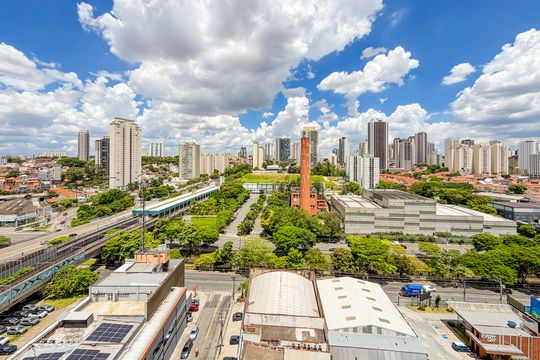 Vista da Varanda de kitnet/studio à venda com 1 quarto, 28m² em Jardim Aurelia, São Paulo