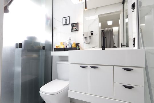 Banheiro da Suíte de apartamento à venda com 1 quarto, 39m² em Parque Fernanda, São Paulo