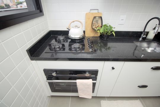 Cozinha de apartamento à venda com 3 quartos, 138m² em Vila Valparaíso, Santo André