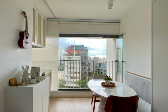 Varanda de apartamento à venda com 1 quarto, 34m² em Cerqueira César, São Paulo