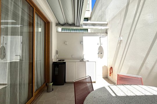 Varanda/serviço de apartamento à venda com 1 quarto, 52m² em Jardim Botânico, Rio de Janeiro
