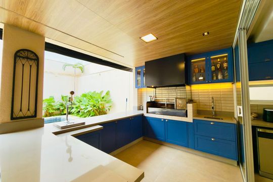 Cozinha de casa de condomínio à venda com 4 quartos, 385m² em Colinas da Anhanguera, Santana de Parnaíba