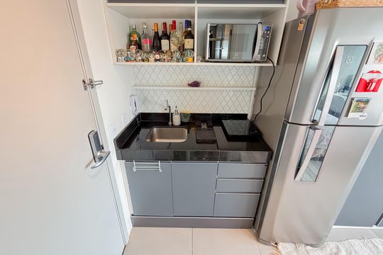 Cozinha de kitnet/studio à venda com 1 quarto, 21m² em Vila Mariana, São Paulo