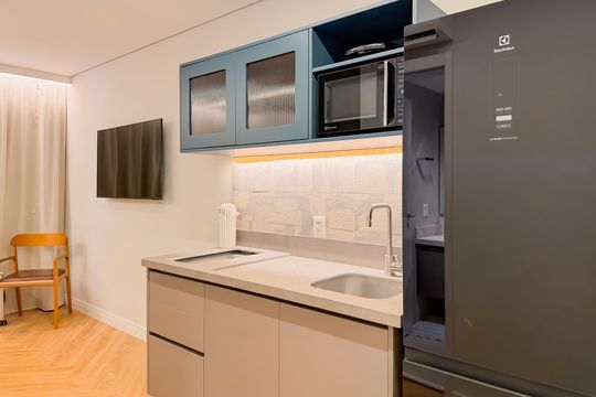 Cozinha de kitnet/studio à venda com 1 quarto, 24m² em Vila Mariana, São Paulo