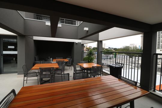 Área comum - Churrasqueira de kitnet/studio à venda com 1 quarto, 28m² em Jardim Independência (são Paulo), São Paulo