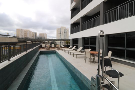 Área comum - Piscina de kitnet/studio à venda com 1 quarto, 28m² em Jardim Independência (são Paulo), São Paulo