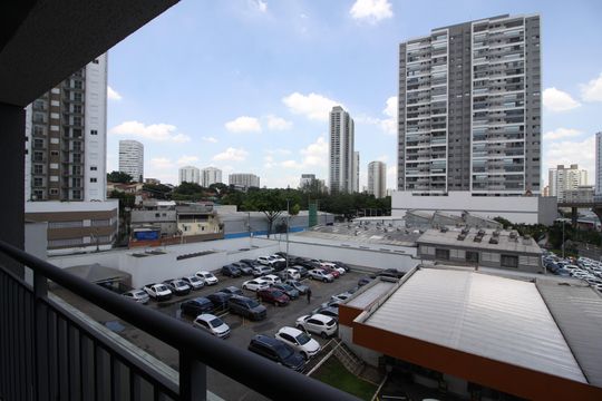Varanda da Sala de kitnet/studio à venda com 1 quarto, 28m² em Jardim Independência (são Paulo), São Paulo