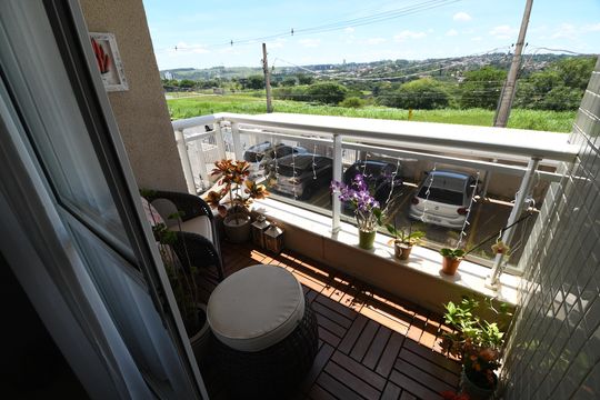 Sala - Sacada de apartamento à venda com 3 quartos, 81m² em Vila Brandina, Campinas