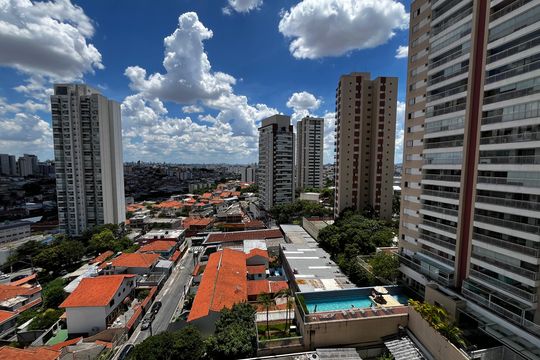 Varanda da Sala Vista de apartamento para alugar com 1 quarto, 46m² em Lauzane Paulista, São Paulo