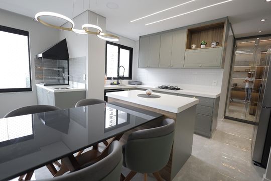 Sala / Cozinha / Gourmet de apartamento à venda com 3 quartos, 93m² em Campestre, Santo André