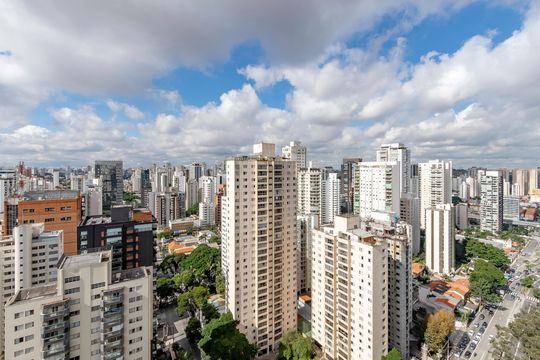 Vista da Cobertura de apartamento à venda com 1 quarto, 35m² em Cidade Monções, São Paulo