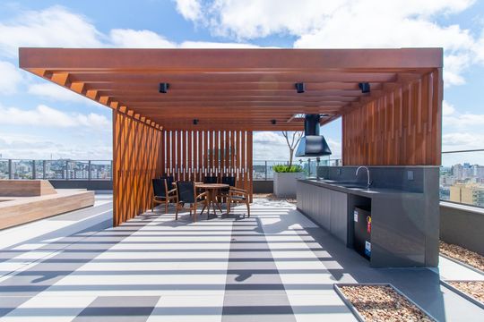 Área comum - Churrasqueira de apartamento para alugar com 1 quarto, 30m² em Farroupilha, Porto Alegre