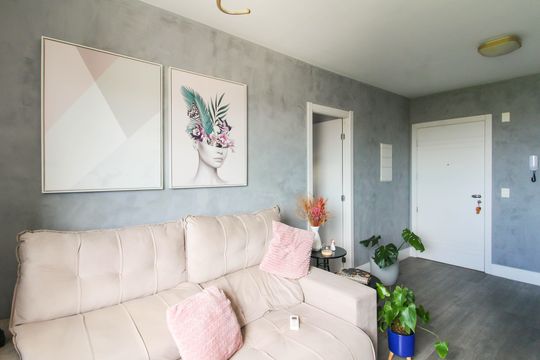 Sala de apartamento para alugar com 1 quarto, 47m² em Marechal Rondon, Canoas