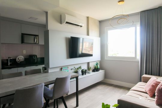 Sala de apartamento para alugar com 1 quarto, 47m² em Marechal Rondon, Canoas