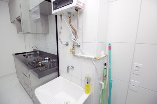 Área de Serviço de apartamento para alugar com 2 quartos, 47m² em Jardim, Santo André