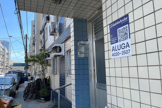 Fachada de apartamento para alugar com 2 quartos, 46m² em Aparecida, Santos