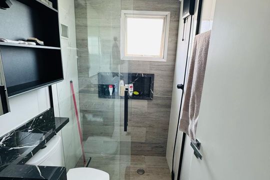 Banheiro de apartamento à venda com 3 quartos, 97m² em Centro, Diadema