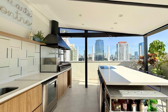 Varanda Gourmet de apartamento à venda com 2 quartos, 168m² em Brooklin, São Paulo