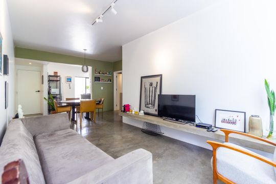 Sala de apartamento à venda com 1 quarto, 60m² em Jardim Paulista, São Paulo