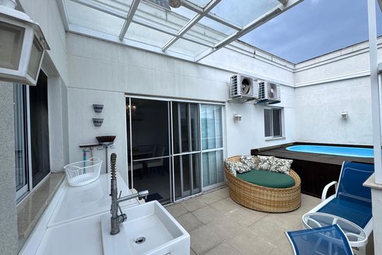Terraço - Área de Serviço de apartamento à venda com 3 quartos, 139m² em Recreio dos Bandeirantes, Rio de Janeiro