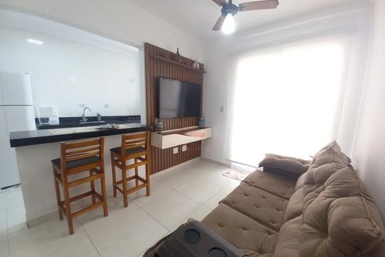 Sala de apartamento para alugar com 2 quartos, 64m² em Aviação, Praia Grande