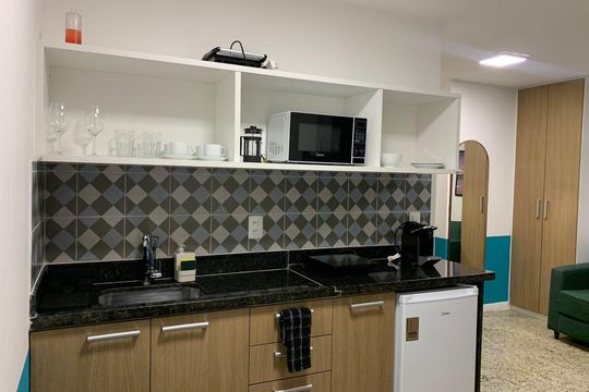 Cozinha de kitnet/studio à venda com 1 quarto, 23m² em Centro, Rio de Janeiro