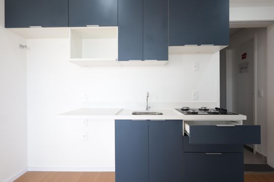 Cozinha de apartamento à venda com 2 quartos, 35m² em Jardim Monte Kemel, São Paulo