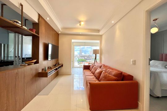 Sala de apartamento à venda com 1 quarto, 54m² em Vila Alexandria, São Paulo