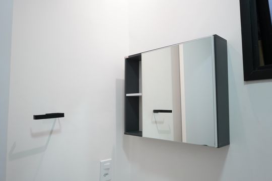 Banheiro de kitnet/studio para alugar com 1 quarto, 27m² em Mooca, São Paulo