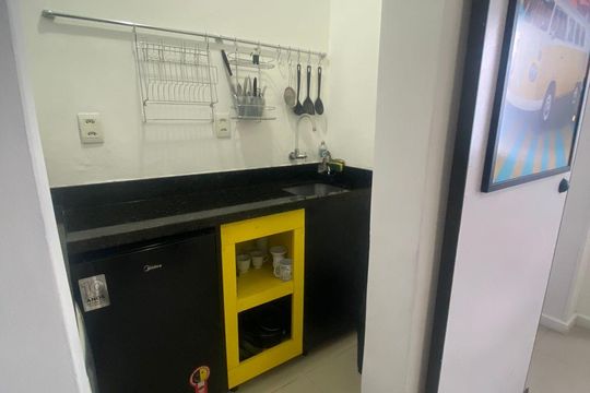 Cozinha  de kitnet/studio para alugar com 1 quarto, 28m² em Centro Histórico, Porto Alegre