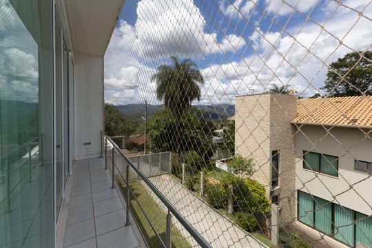 Varanda da Suíte Master de casa de condomínio à venda com 3 quartos, 348m² em Vila do Ouro, Nova Lima