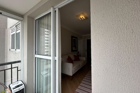 Varanda da Sala de apartamento à venda com 2 quartos, 53m² em Vila Cruz das Almas, São Paulo